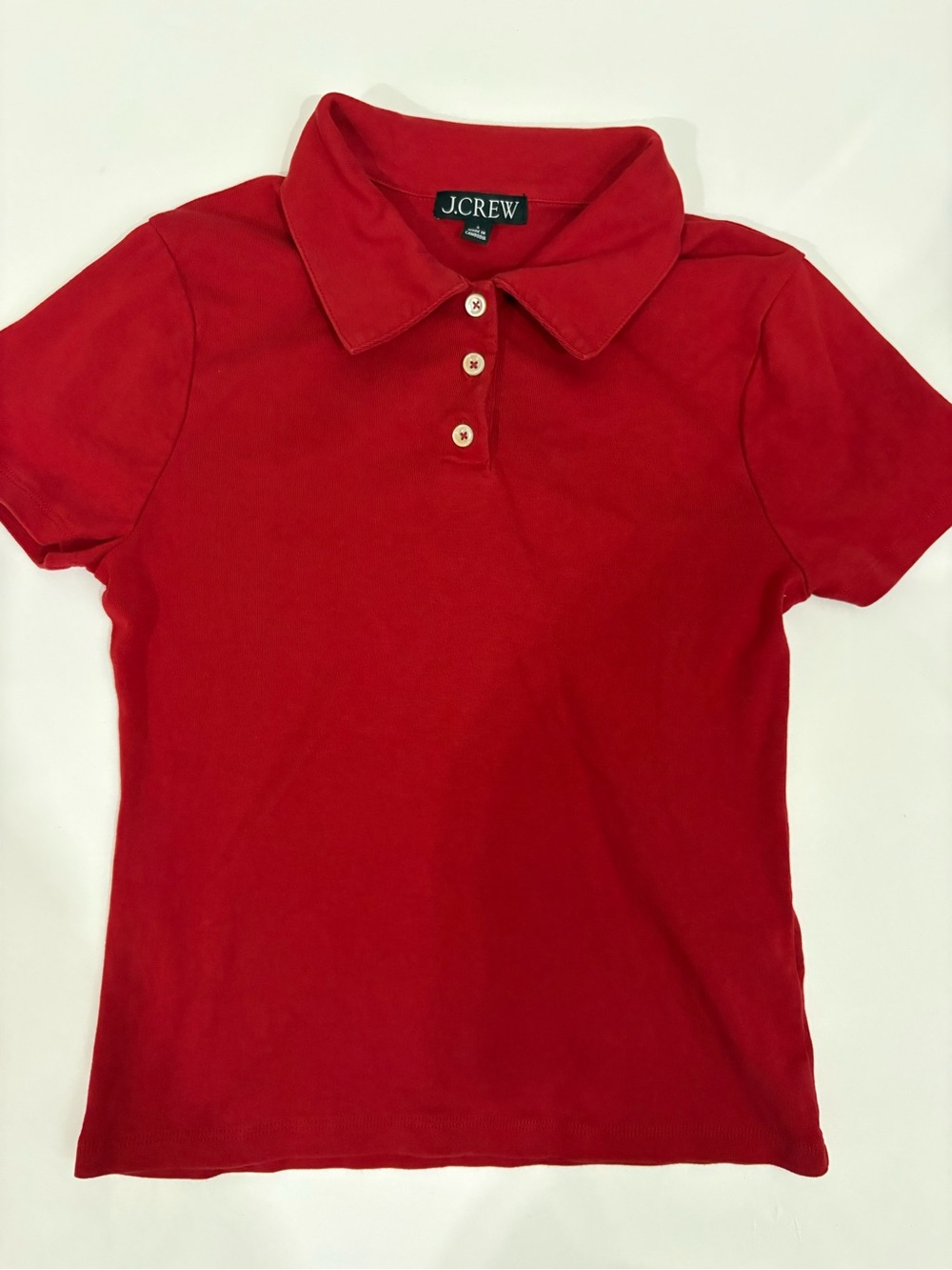 J. Crew Kids Red Polo Shirt with Button Placket